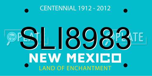 SLI8983 New Mexico License Plate
