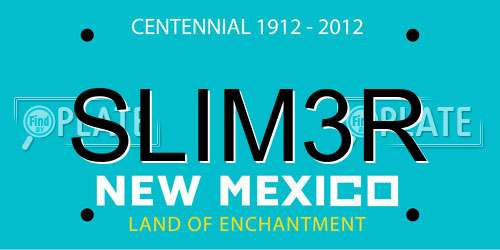 SLIM3R New Mexico License Plate