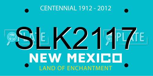 SLK2117 New Mexico License Plate