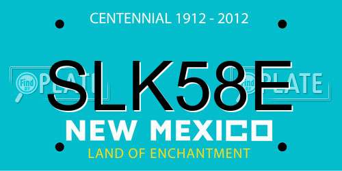 SLK58E New Mexico License Plate