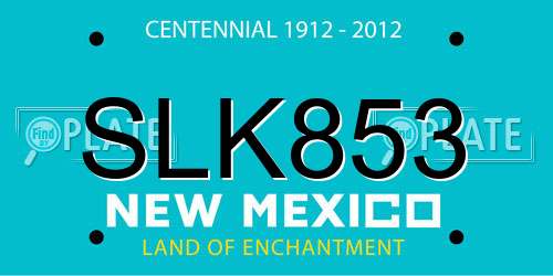 SLK853 New Mexico License Plate