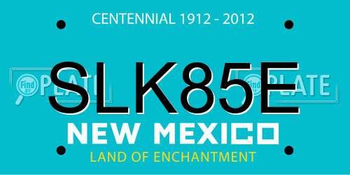 SLK85E New Mexico License Plate