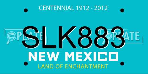 SLK883 New Mexico License Plate