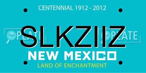 SLKZIIZ New Mexico License Plate