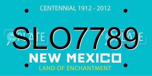 SLO7789 New Mexico License Plate