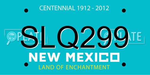 SLQ299 New Mexico License Plate