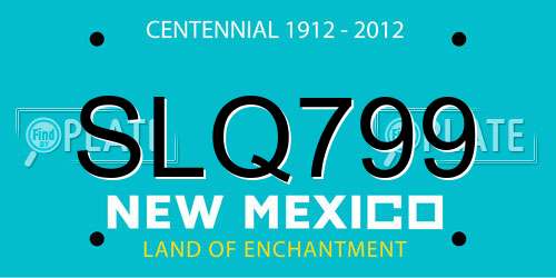 SLQ799 New Mexico License Plate