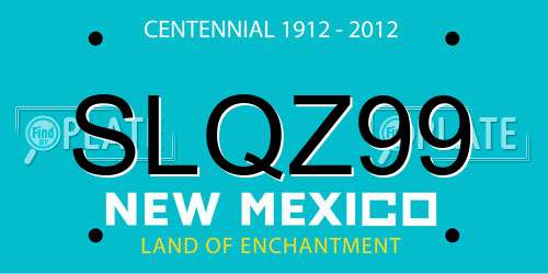 SLQZ99 New Mexico License Plate