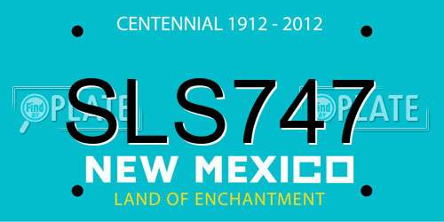 SLS747 New Mexico License Plate