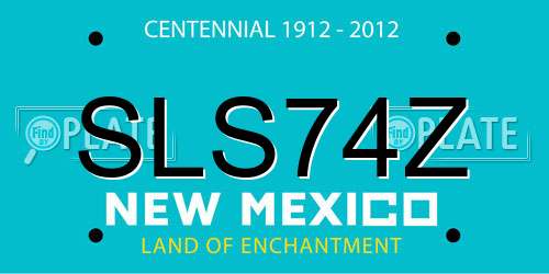 SLS74Z New Mexico License Plate