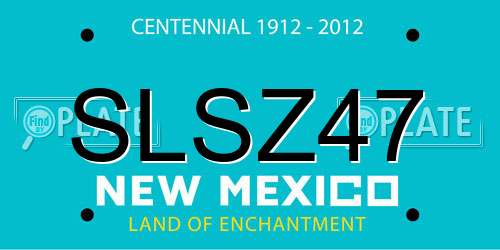 SLSZ47 New Mexico License Plate