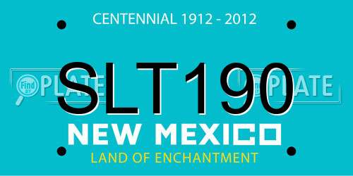 SLT190 New Mexico License Plate