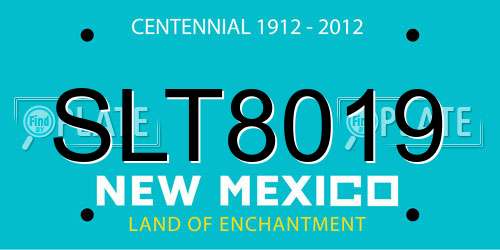 SLT8019 New Mexico License Plate