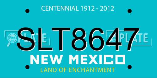 SLT8647 New Mexico License Plate
