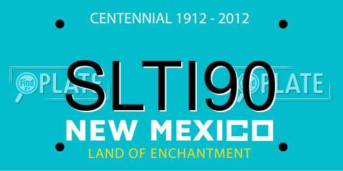 SLTI90 New Mexico License Plate
