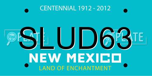 SLUD63 New Mexico License Plate