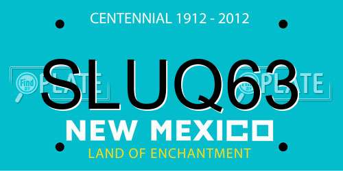 SLUQ63 New Mexico License Plate
