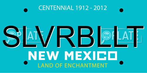 SLVRBLLT New Mexico License Plate