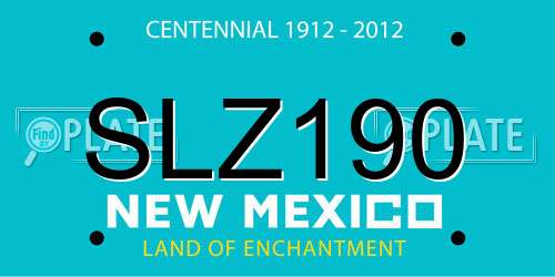 SLZ190 New Mexico License Plate