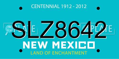SLZ8642 New Mexico License Plate