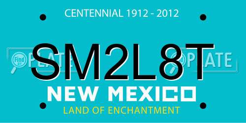 SM2L8T New Mexico License Plate