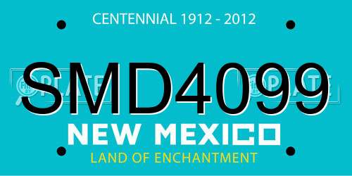 SMD4099 New Mexico License Plate