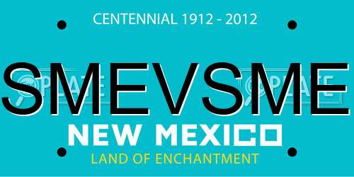 SMEVSME New Mexico License Plate
