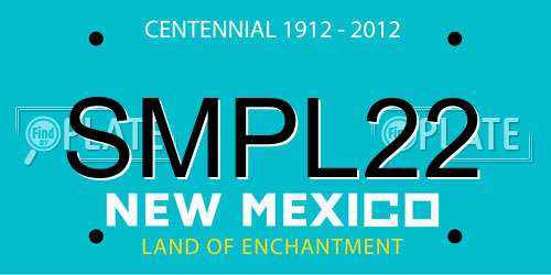 SMPL22 New Mexico License Plate