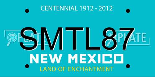 SMTL87 New Mexico License Plate
