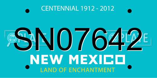 SN07642 New Mexico License Plate