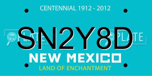 SN2Y8D New Mexico License Plate