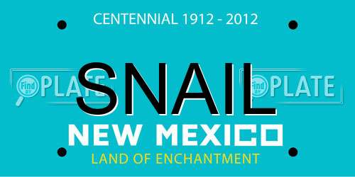 SNAIL New Mexico License Plate