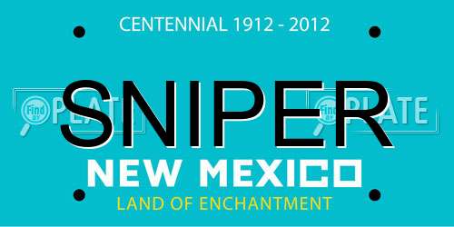 SNIPER New Mexico License Plate