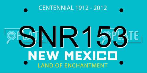 SNR153 New Mexico License Plate