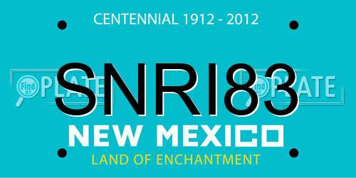 SNRI83 New Mexico License Plate