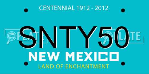 SNTY50 New Mexico License Plate