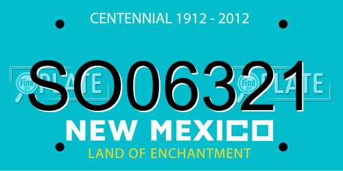SO06321 New Mexico License Plate