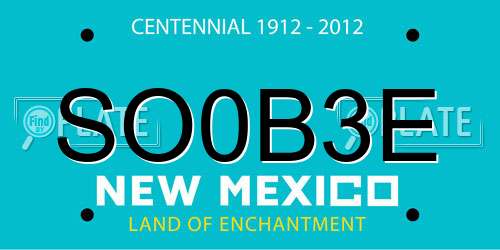 SO0B3E New Mexico License Plate