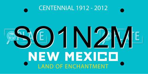 SO1N2M New Mexico License Plate