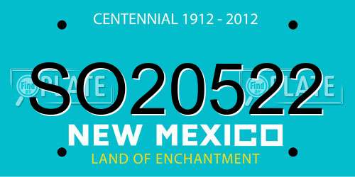 SO20522 New Mexico License Plate