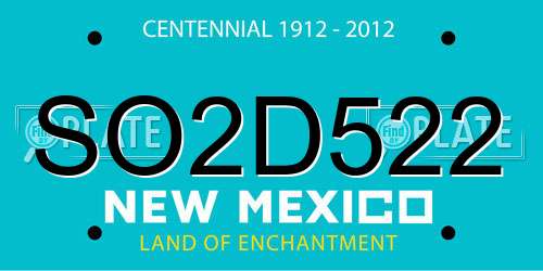 SO2D522 New Mexico License Plate