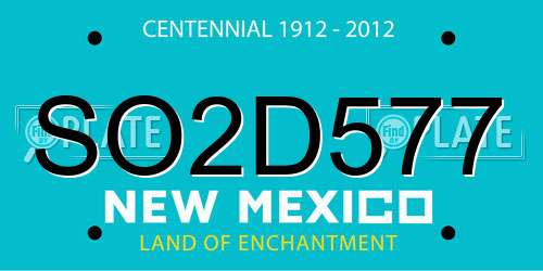SO2D577 New Mexico License Plate