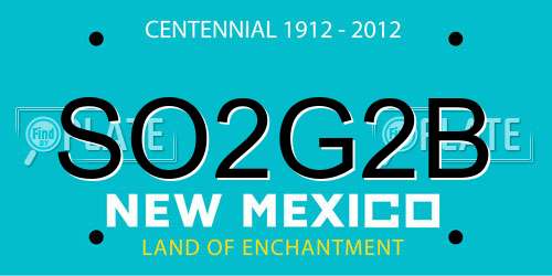 SO2G2B New Mexico License Plate