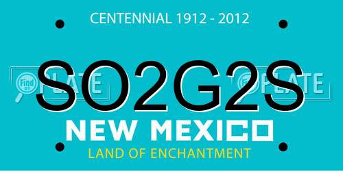 SO2G2S New Mexico License Plate