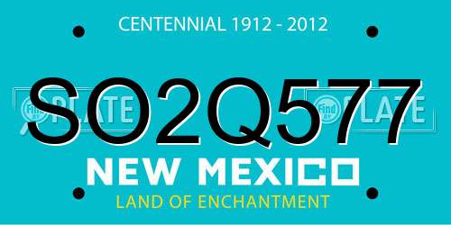 SO2Q577 New Mexico License Plate