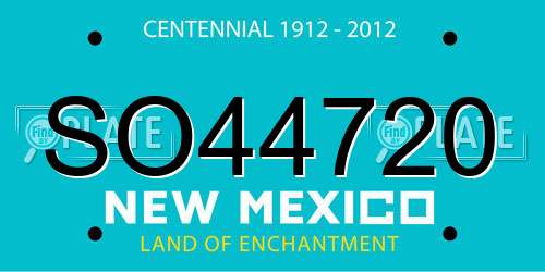 SO44720 New Mexico License Plate