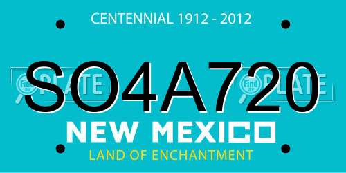 SO4A720 New Mexico License Plate