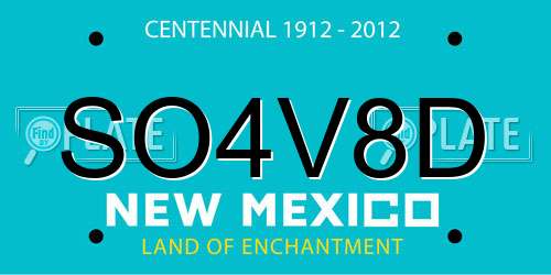 SO4V8D New Mexico License Plate