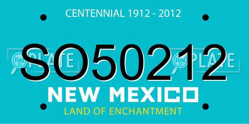 SO50212 New Mexico License Plate