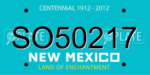 SO50217 New Mexico License Plate